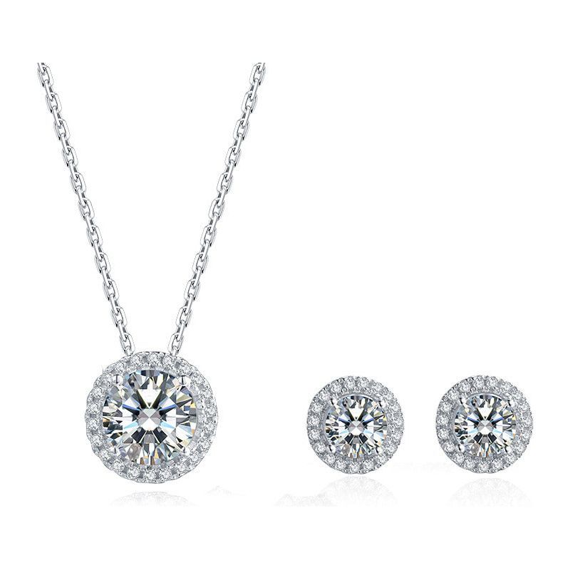 S925 Sterling Silver Moissanite Jewelry Set - Jointcorp