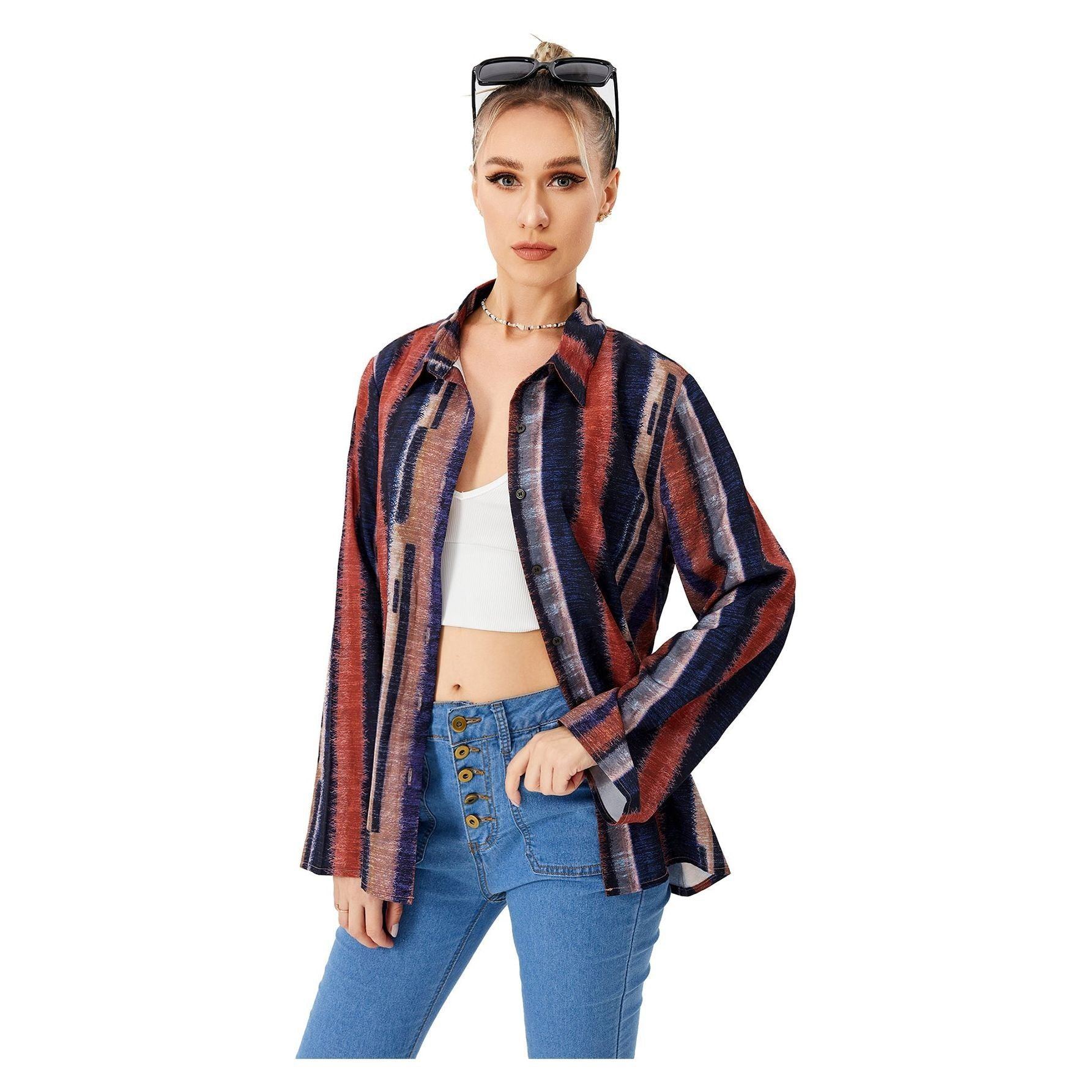 Women's Casual Loose Striped Shirt