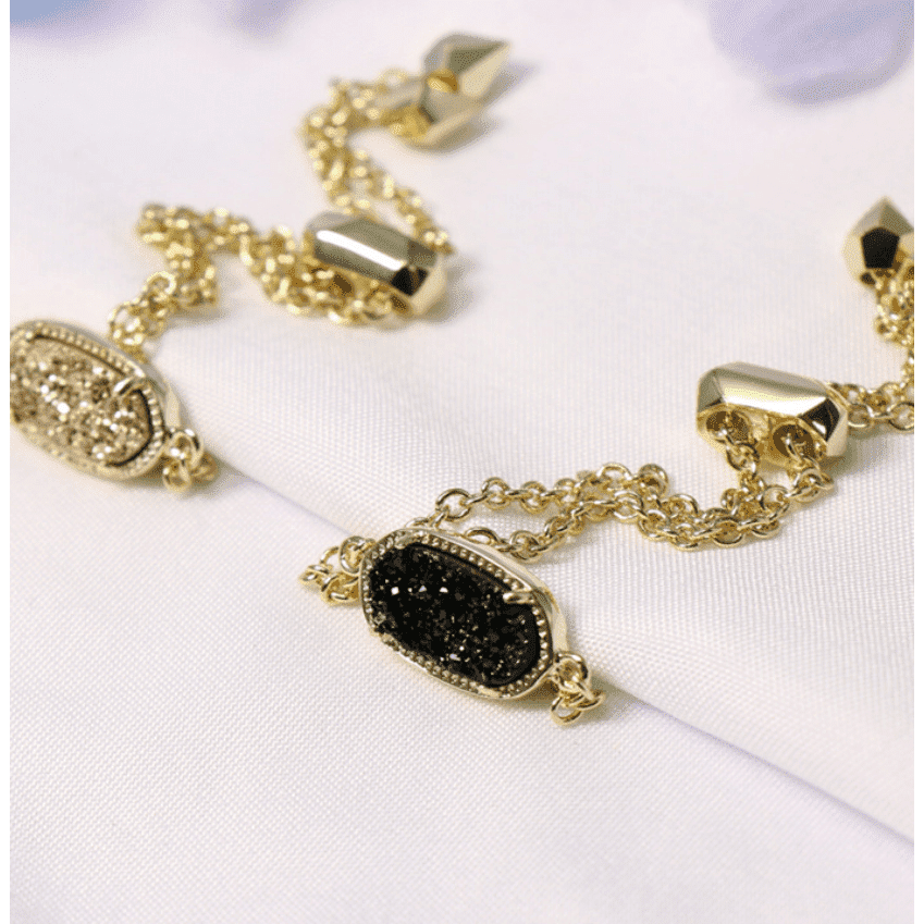 Vug Copper Plated Real Gold Ornament Crystal Tooth Chain Wrist Decorator Pull-out Bracelet - Jointcorp