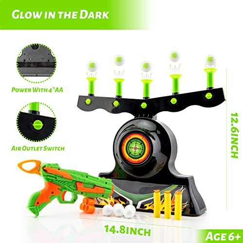 Shooting Targets for Nerf Guns Shooting Game Glow in The Dark Floating Ball Target Practice Toys for Kids Boys Hover Shot 1 Blaster Toy Gun 10 Soft Foam Balls 3 Darts Gift,Amazon Platform Banned