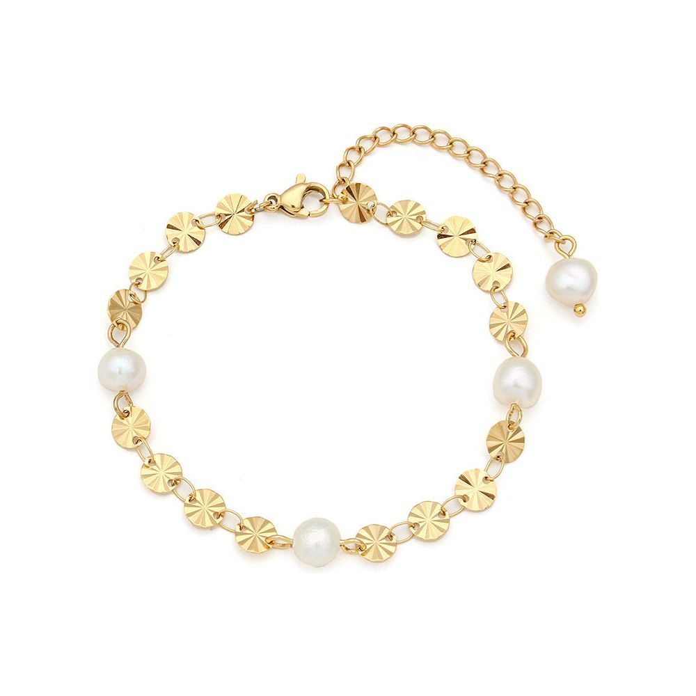 Round Snowflake Freshwater Pearl Bracelet Necklace For Women - Jointcorp