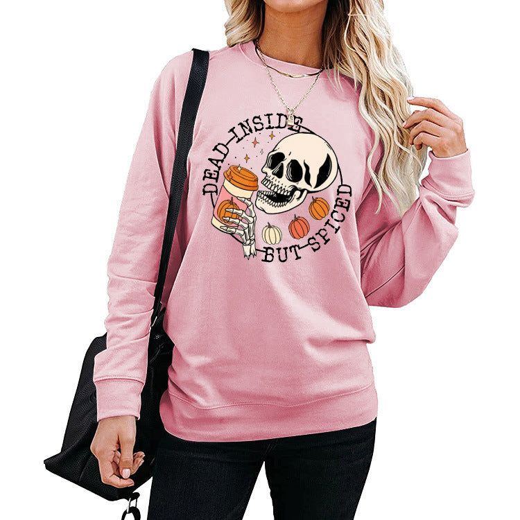 Winter Amazon Print Round Neck Long Sleeve Sweater