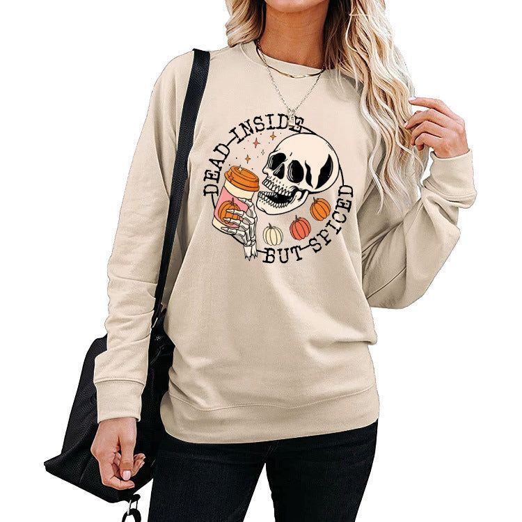 Winter Amazon Print Round Neck Long Sleeve Sweater