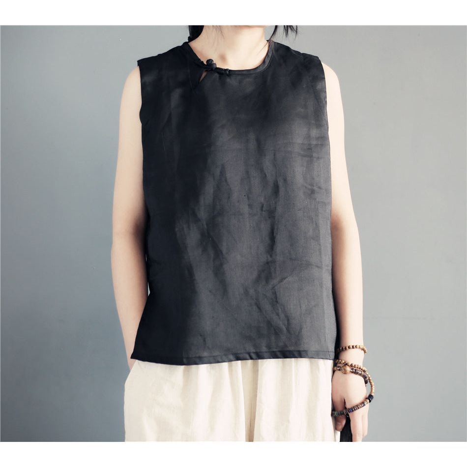 Multi-Color Casual Loose Retro Buckle Vest