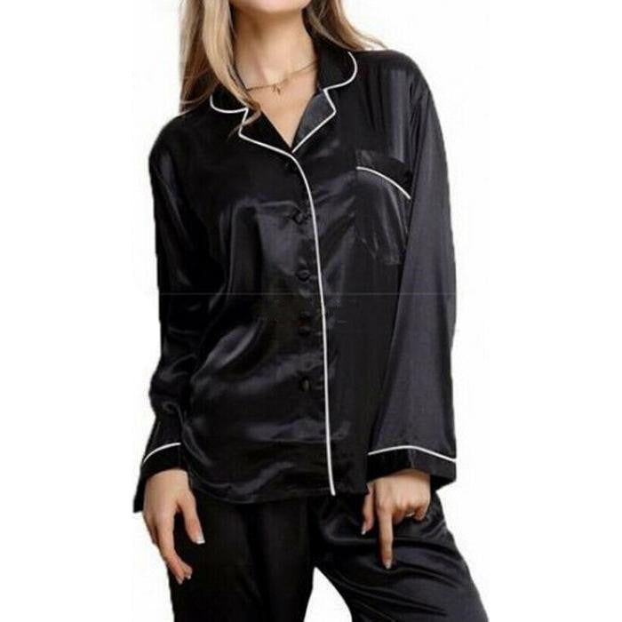 Silk Home Long-Sleeved Spun Silk Fashion Pajamas - Jointcorp