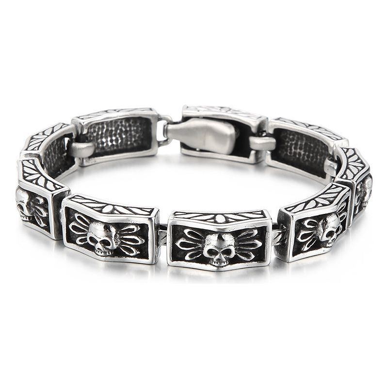 Distressed Punk Lace Skull Men's Bracelet - Jointcorp