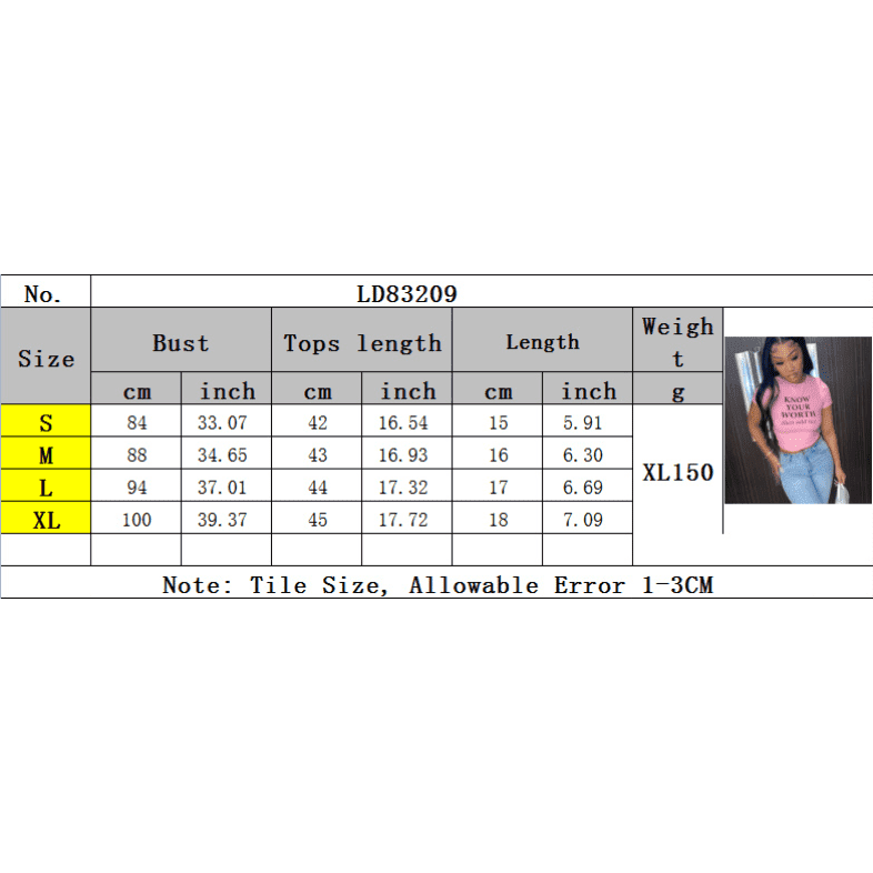 Summer New European And American Women's Clothing Letters Fashion Print Round Neck Short Top