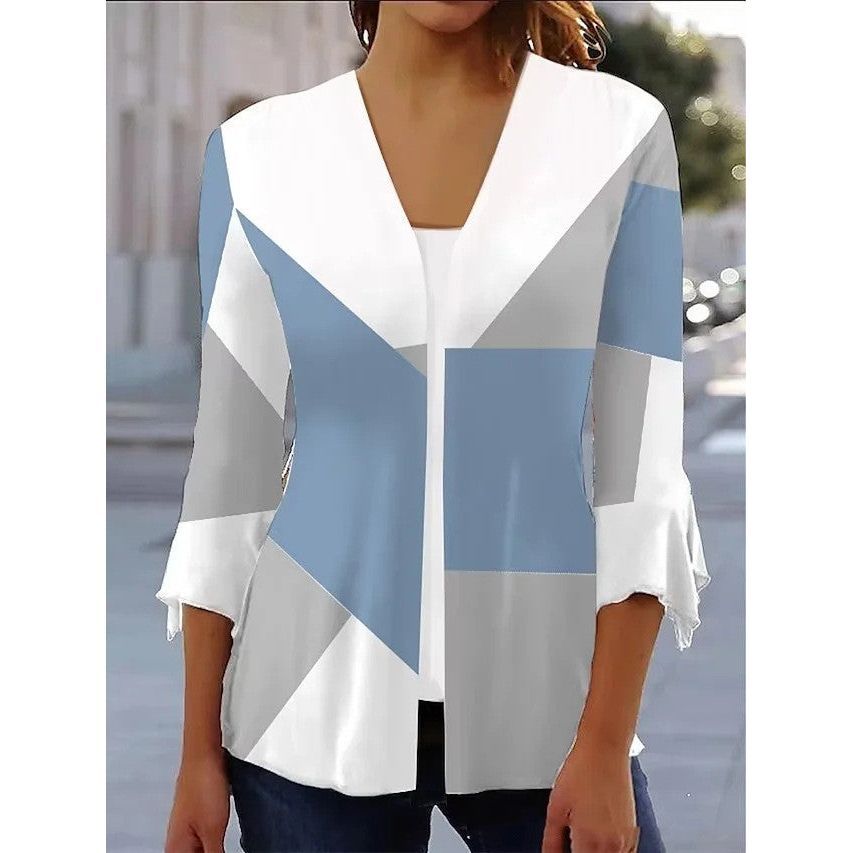 Printed Quarter Sleeved Cardigan Knit