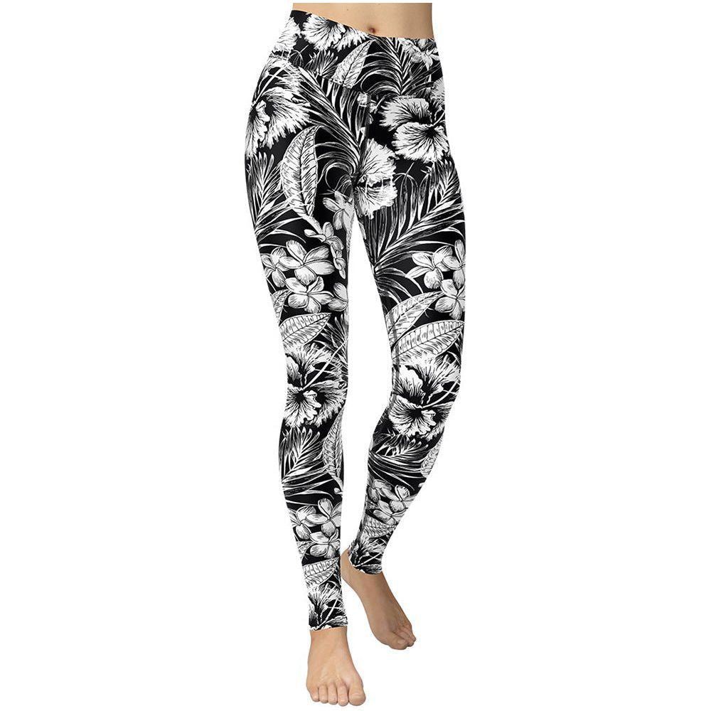 Black And White Color Sports Leggings Yoga Pants - Jointcorp