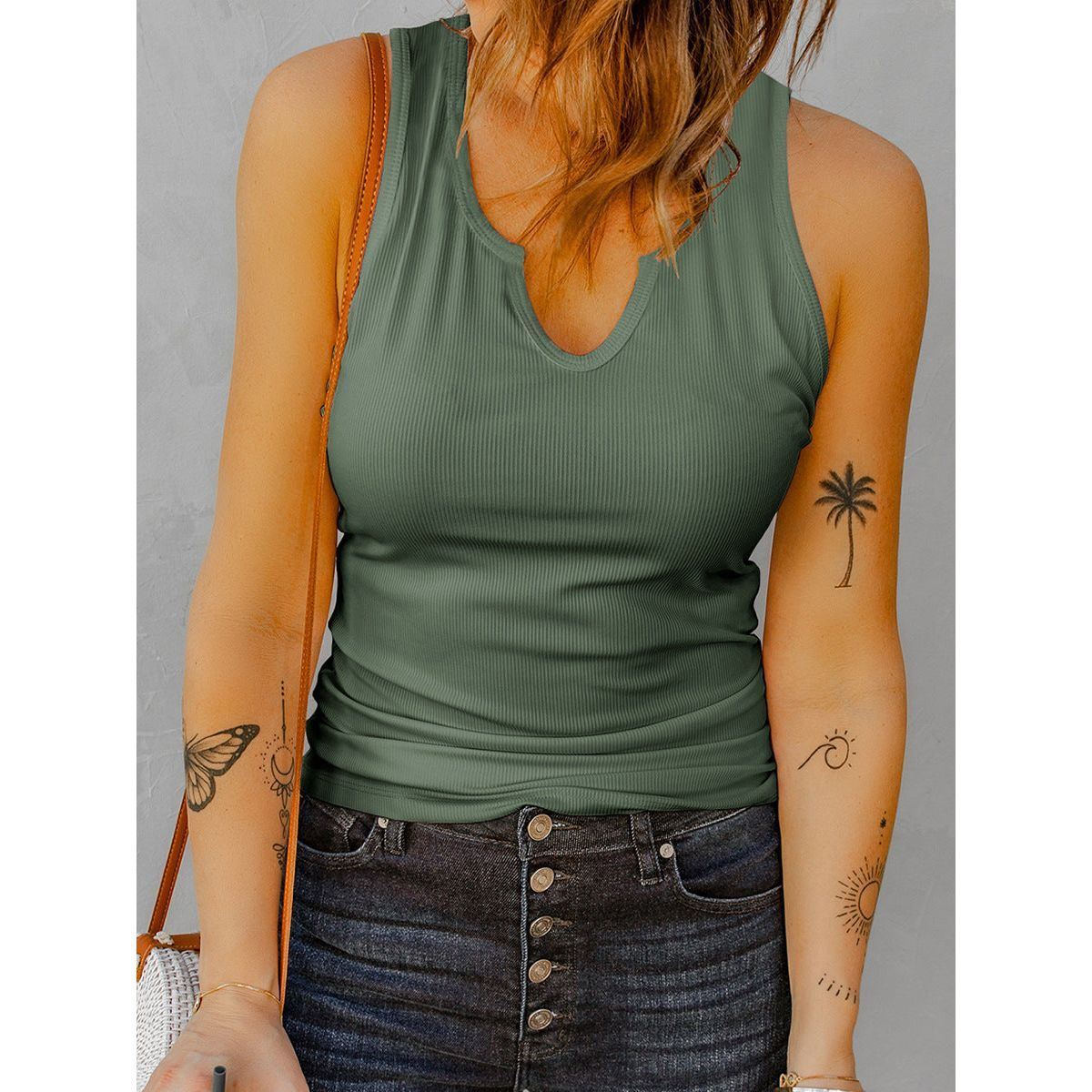 Casual I-shaped Vest Women's U-neck Pullover Top - Jointcorp