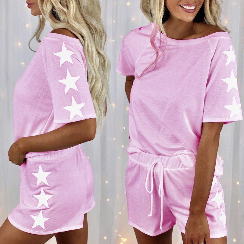 Round Neck Fashion Casual Suit Home Service Pajamas Women - Jointcorp