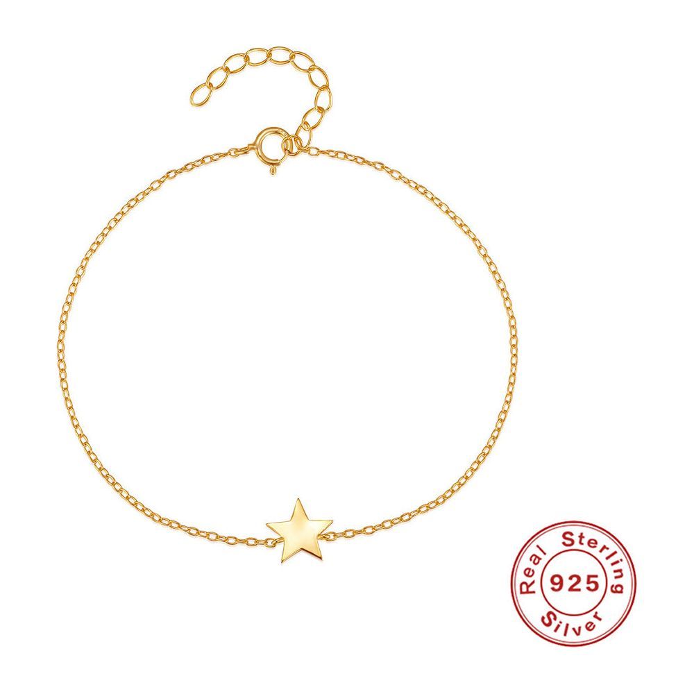 S925 Sterling Silver All-match Adjustable Five-pointed Star Bracelet - Jointcorp