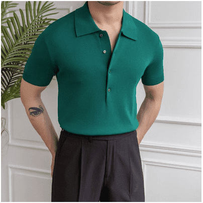 Solid Color Slim Fitting Short Sleeved POLO Shirt - Jointcorp
