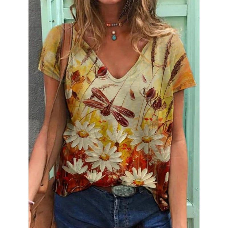 Fashion Women's Wear 3D Digital Printed Short-sleeved Top - Jointcorp
