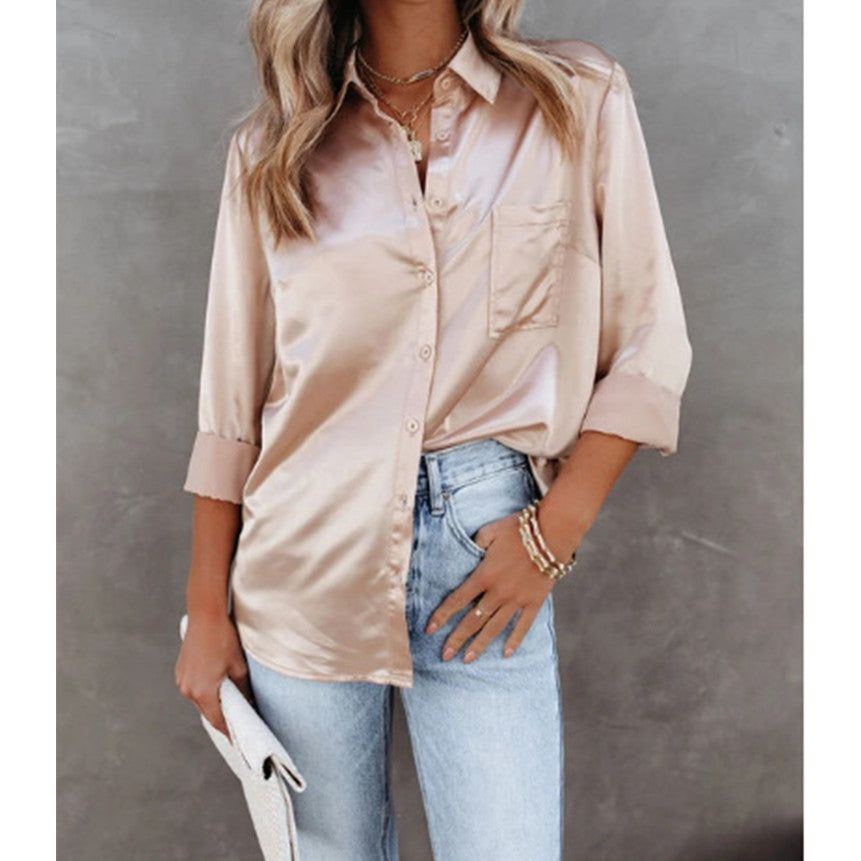 Solid Color Long-sleeved Temperament Commuter Fashion Shirt - Jointcorp