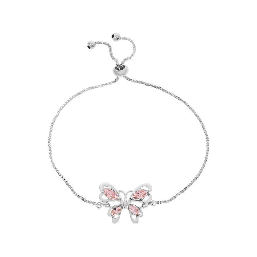 Affordable Luxury Fashion Pink Crystal Hollow Butterfly Bracelet - Jointcorp