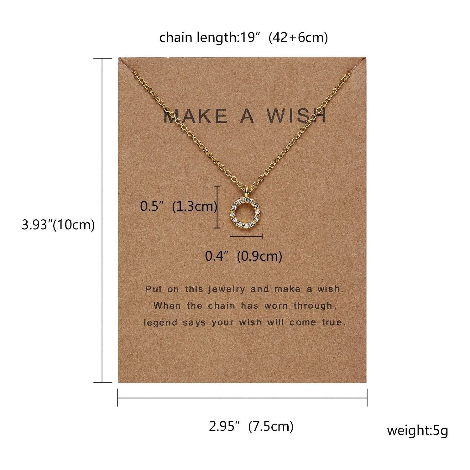 Paper Card Inlaid Diamond Hollow Circular Pendant With Collarbone Chain - Jointcorp