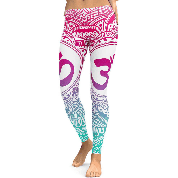 New Blue Decolorization Mandala Leggings Women Plus Size XL Athletic Yoga Leggings Running Fitness Workout Pants - Jointcorp