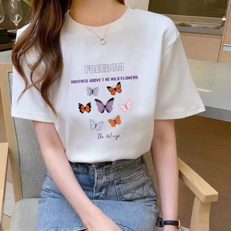 Summer New Fashion Slimming Loose White Short-sleeved T-shirt For Students Women - Jointcorp
