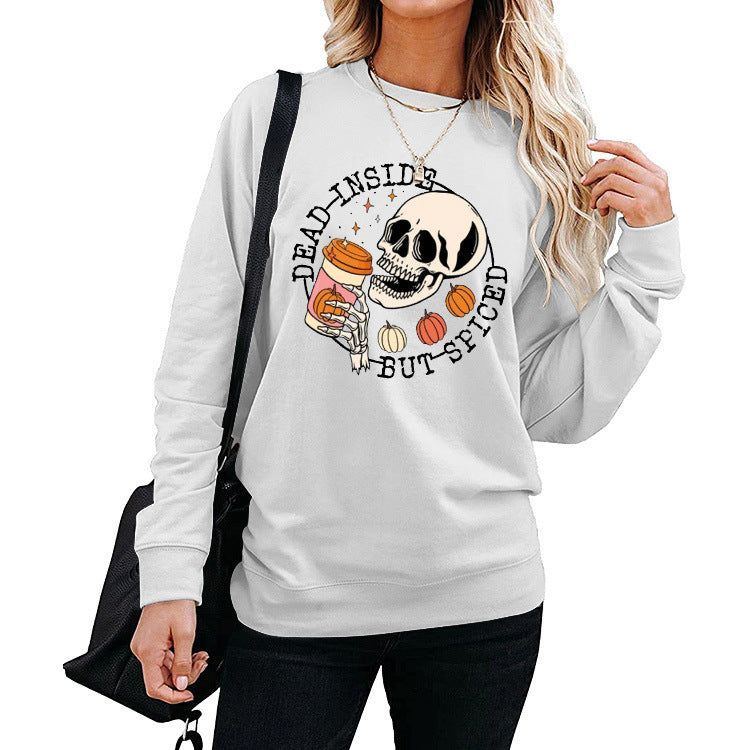 Winter Amazon Print Round Neck Long Sleeve Sweater