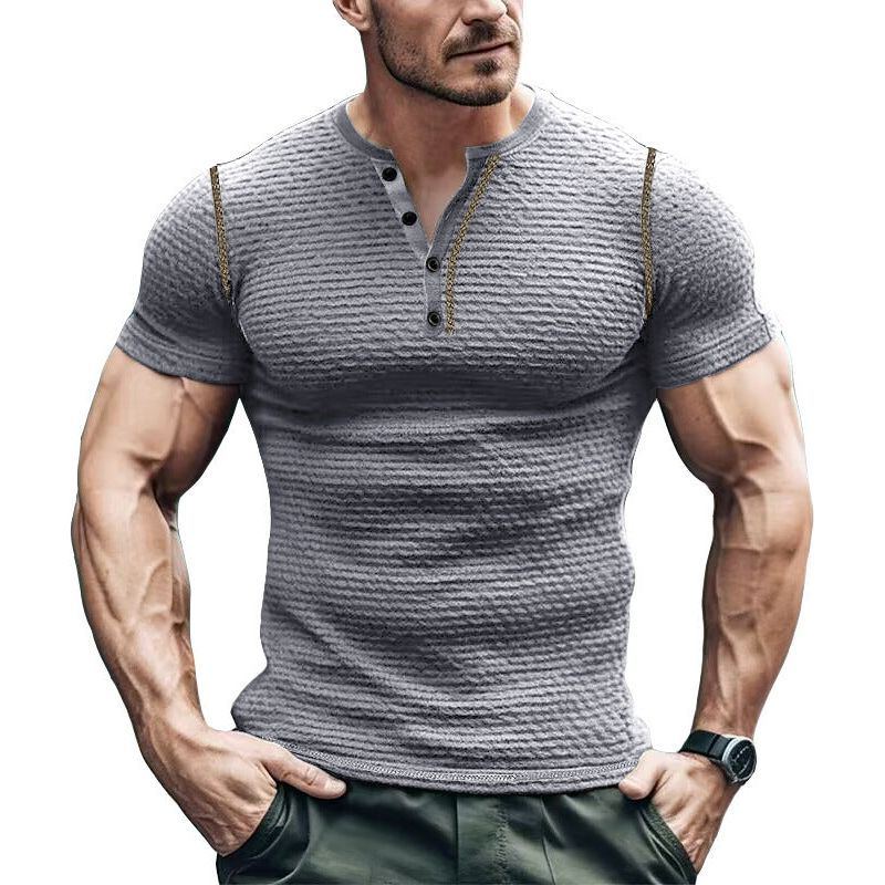 Summer Men's Sports Fitness Slim Fit Breathable Short Sleeve T-shirt Top - Jointcorp