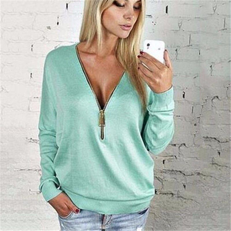 Deep V Zip Top Batwing Long Sleeve - Jointcorp