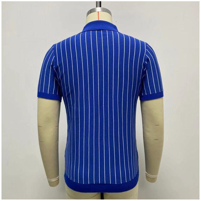 Summer New Striped Slim-fit Short Sleeve Lapel Business - Jointcorp