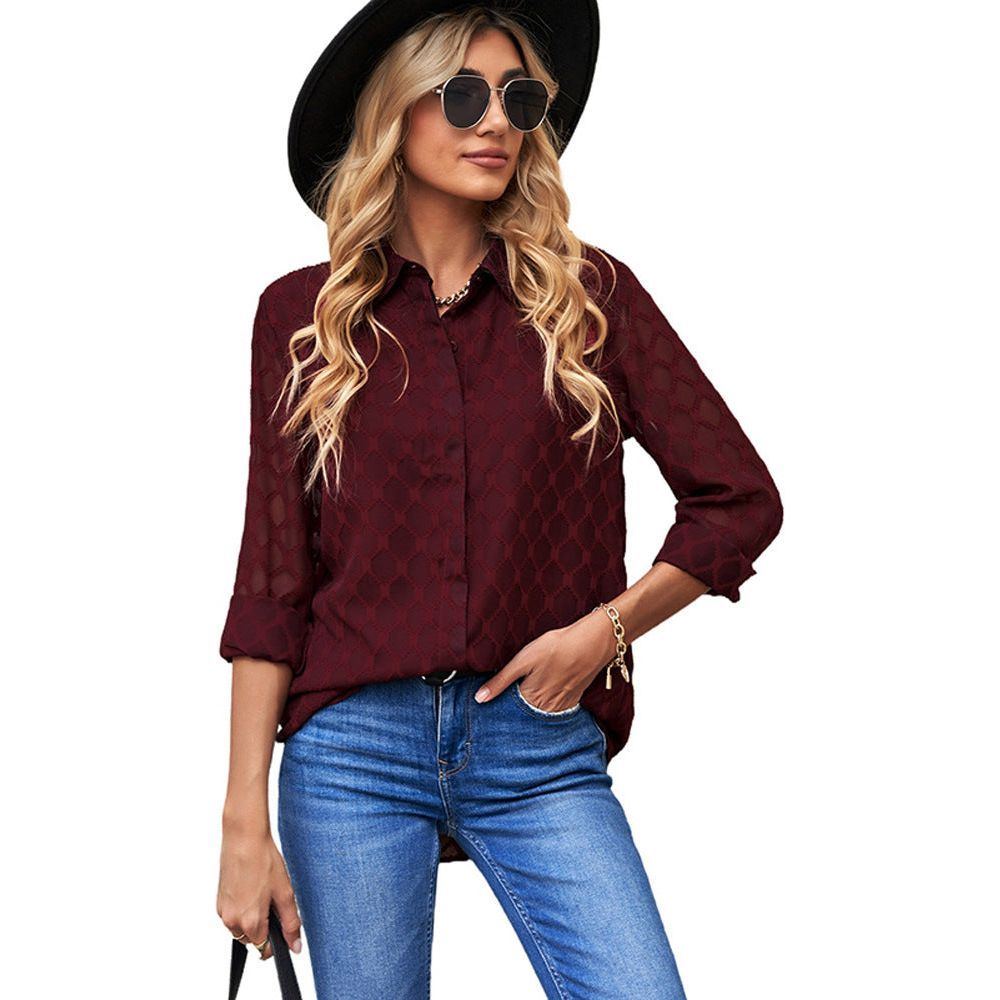 Tulle Long Sleeved Lace Shirt Women's Loose Top - Jointcorp