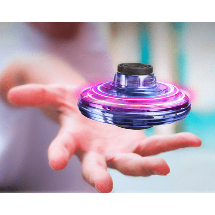 Mini Fingertip Gyro Interactive Decompression Toy Drone LED UFO Type Flying Helicopter Spinner Toy Kids