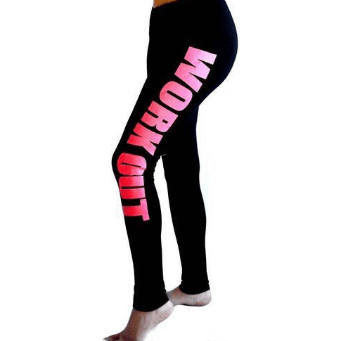 Letter printed cotton leggings mid-rise cropped pants yoga pants