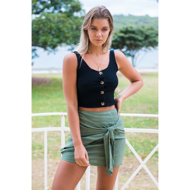 V-neck Nightclub Backless Camisole Lace-up Sleeveless Bottoming Top