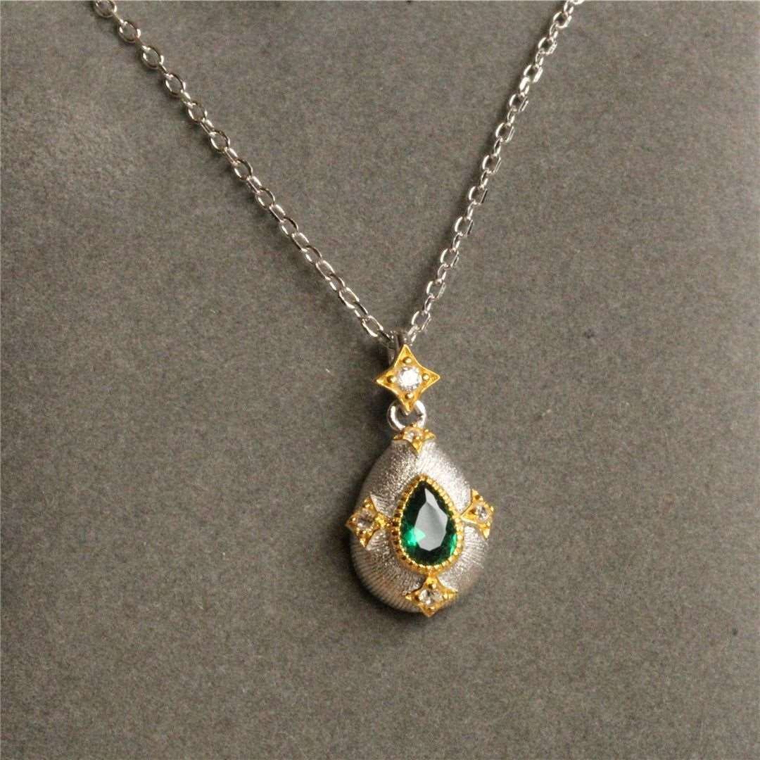 925 Silver Gold Plated Topaz Pendant Amethyst Necklace - Jointcorp