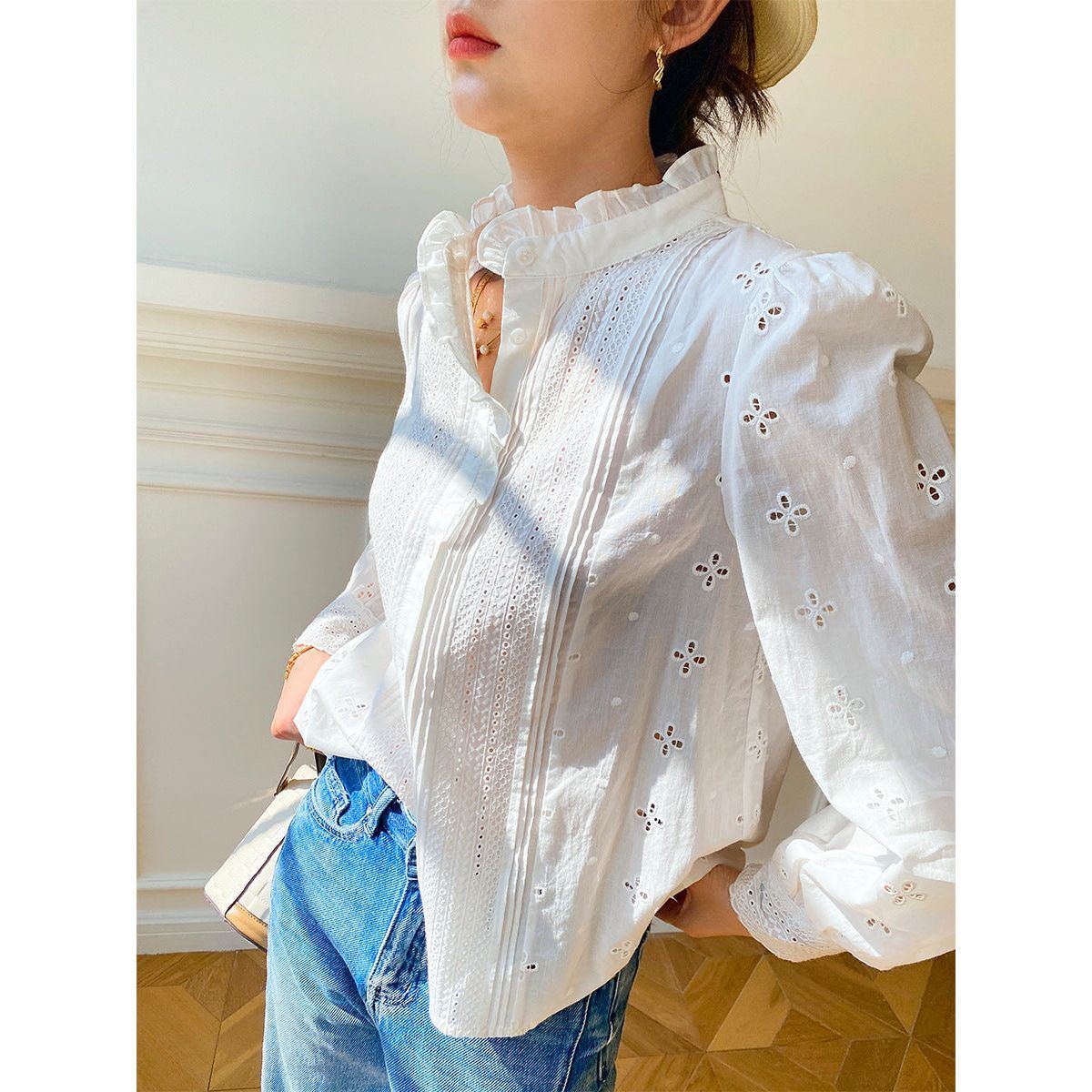 Women's Design Sense French Shirt Solid Color - Jointcorp