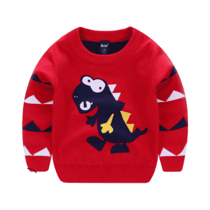 Boy's explosion of wild dinosaur sweater