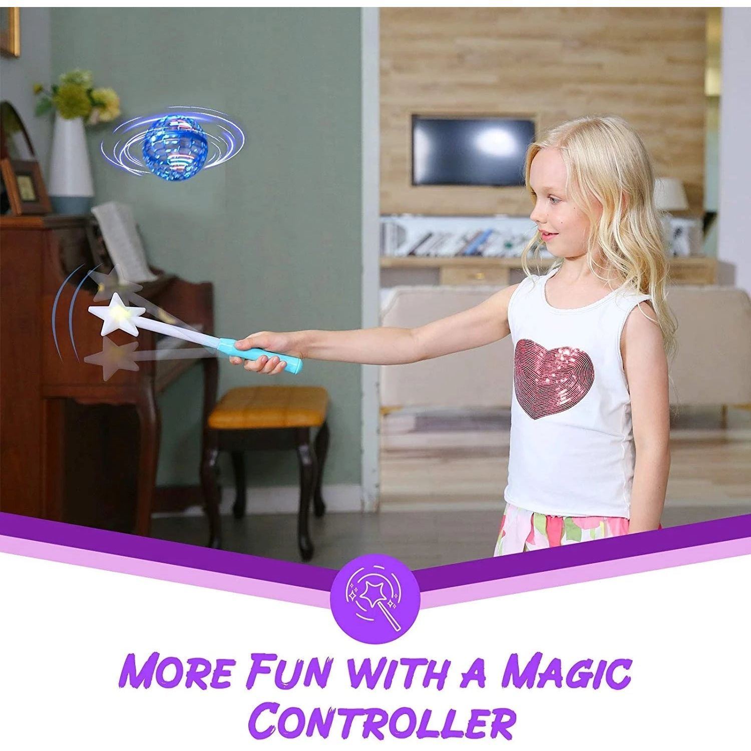 Flynova Pro Flying Ball Spinner Toy Hand Controlled Drone Helicopter 360 Rotating Mini UFO With Light Kids Gifts