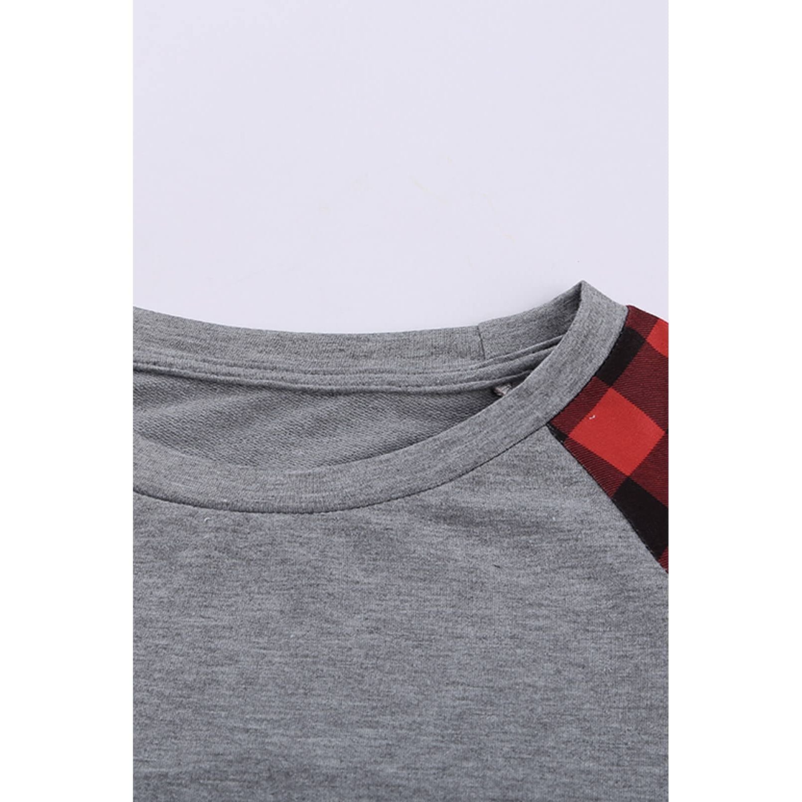 Women's Plaid & Striped Top w/ Color Matching, Long Sleeve.