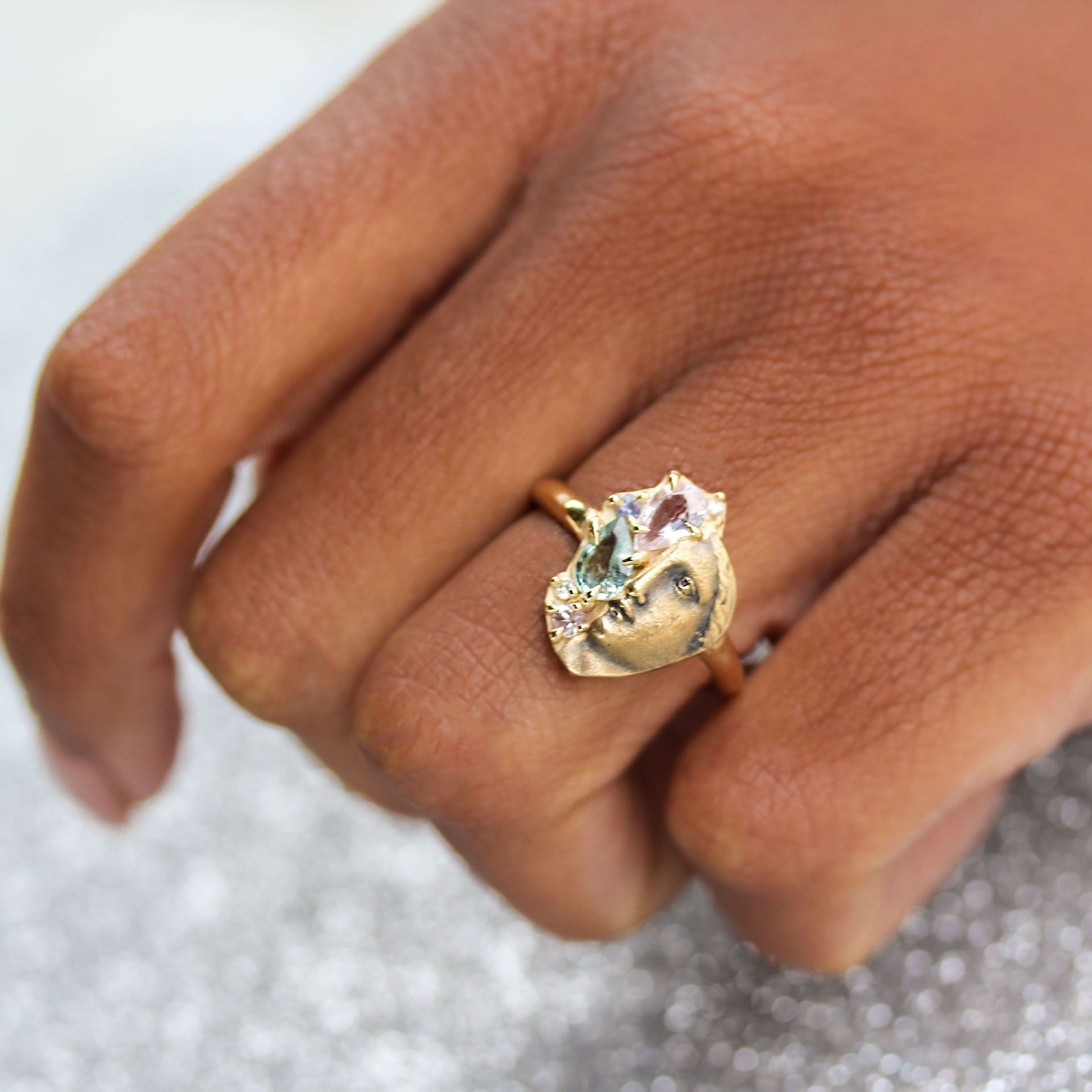 Literary Retro Greek Mythology Color Zirconium Mogul Art Necklace - Jointcorp