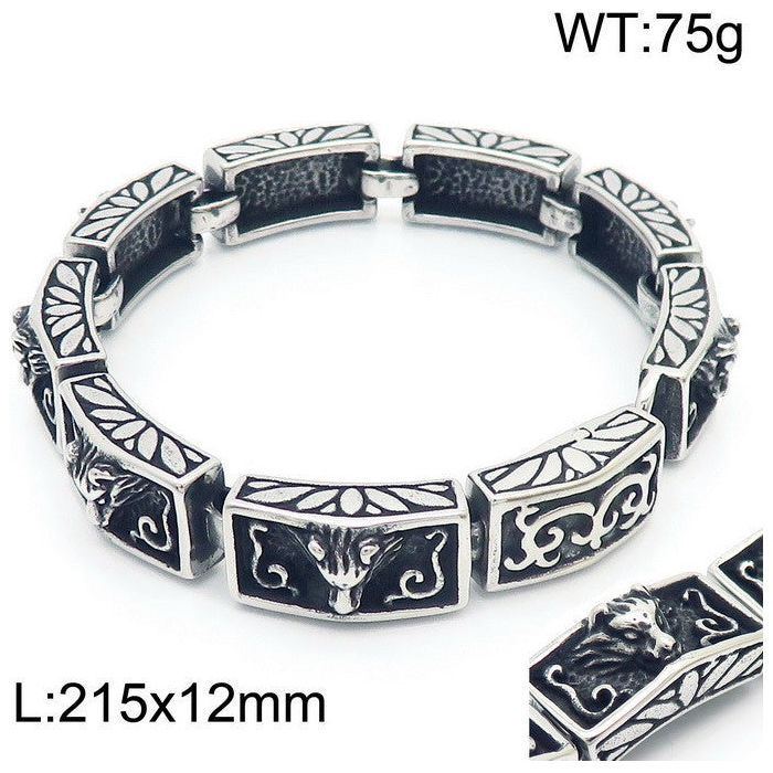 Distressed Punk Lace Skull Men's Bracelet - Jointcorp