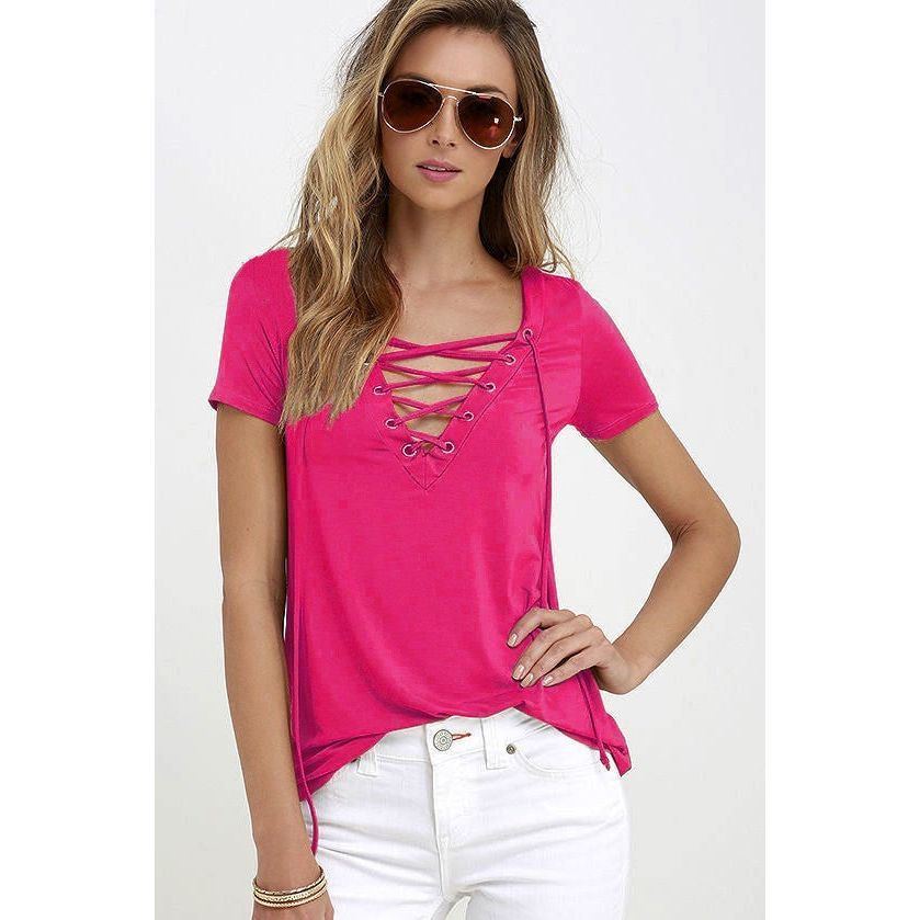 Women's Fashion Casual Solid Color Short-sleeved Tops - Jointcorp