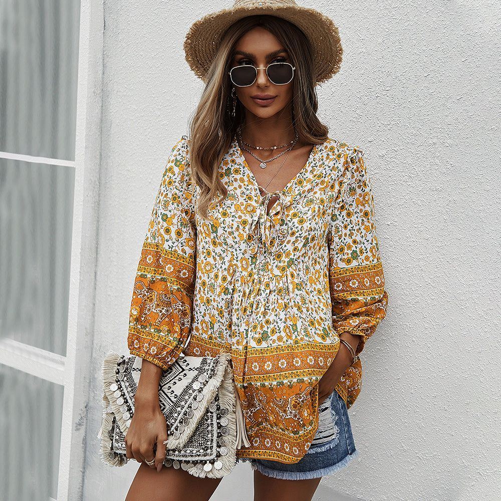 Women's Bohemian Style Top Printed Shirt - Jointcorp