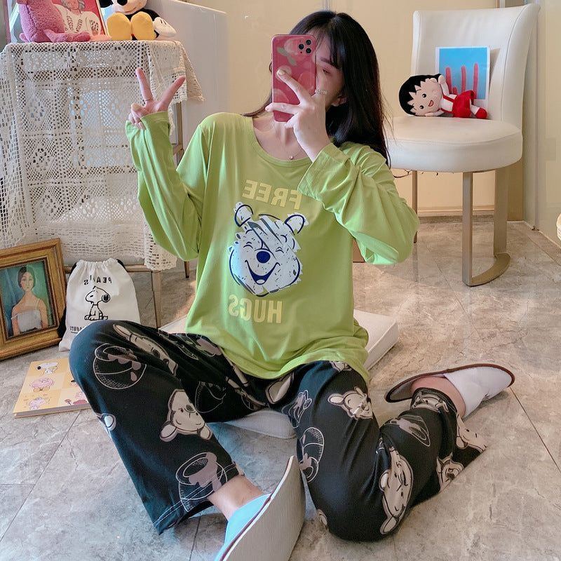 Pajamas Women Spring And Autumn Long-sleeved Trousers Cartoon - Jointcorp