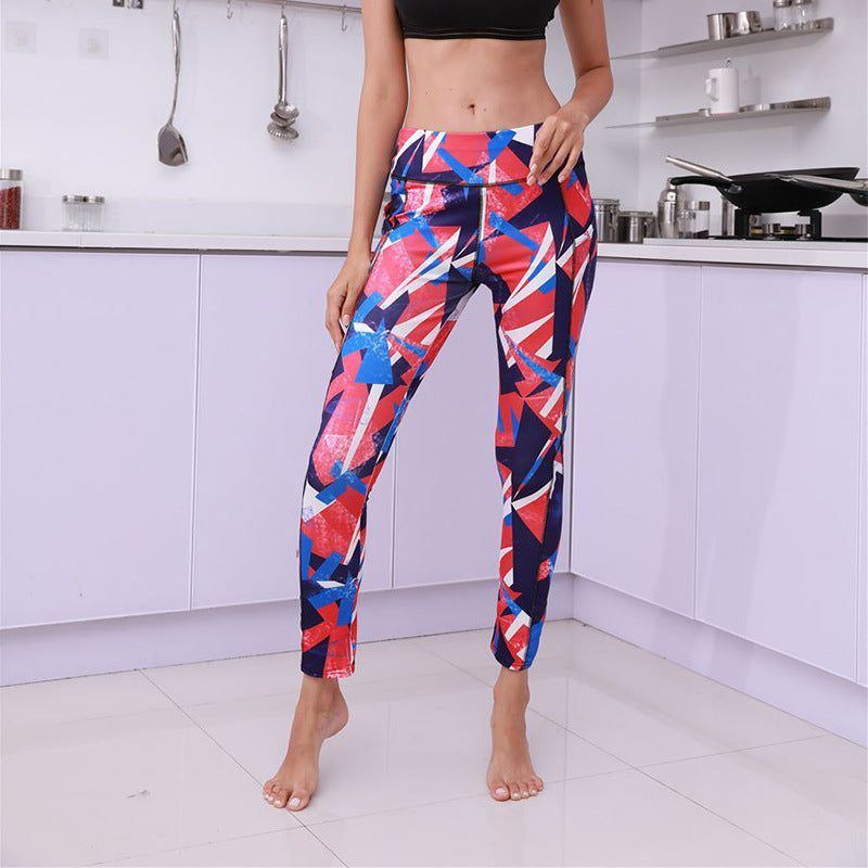 Printed Pocket Slim Leggings Women's Sports Buttocks Yoga Pants - Jointcorp