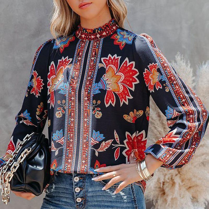 Autumn Women's Fashion Printed Long Sleeve Loose Casual Shirt - Jointcorp