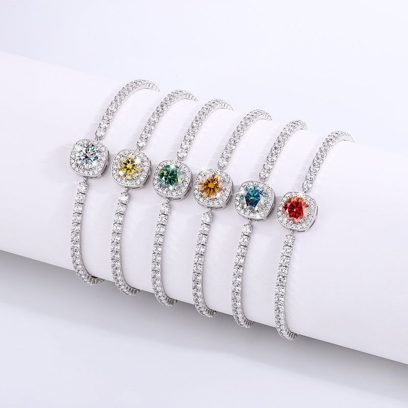 S925 Sterling Silver Inlaid Diamond Bracelet - Jointcorp