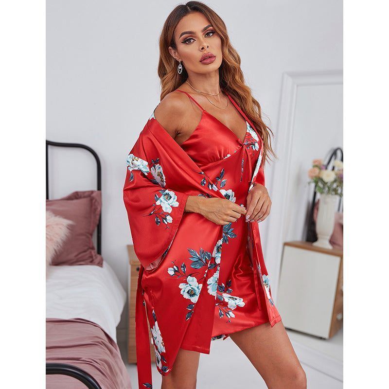 Ice Silk Pajamas Women's Summer Sexy Suspender Suit - Jointcorp