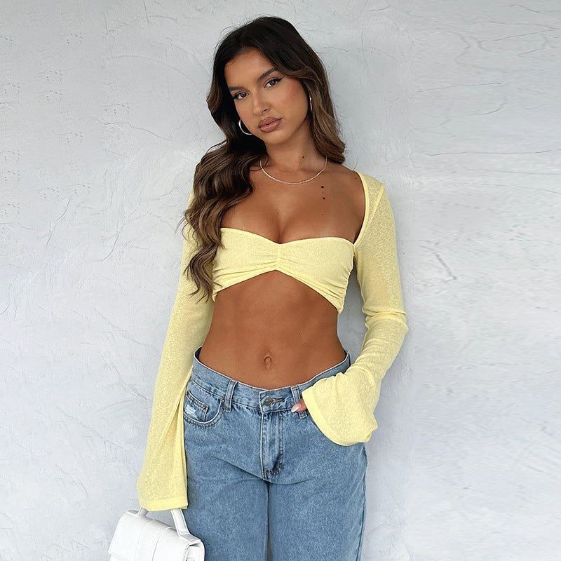 Fashion Sexy Solid Color T-shirt