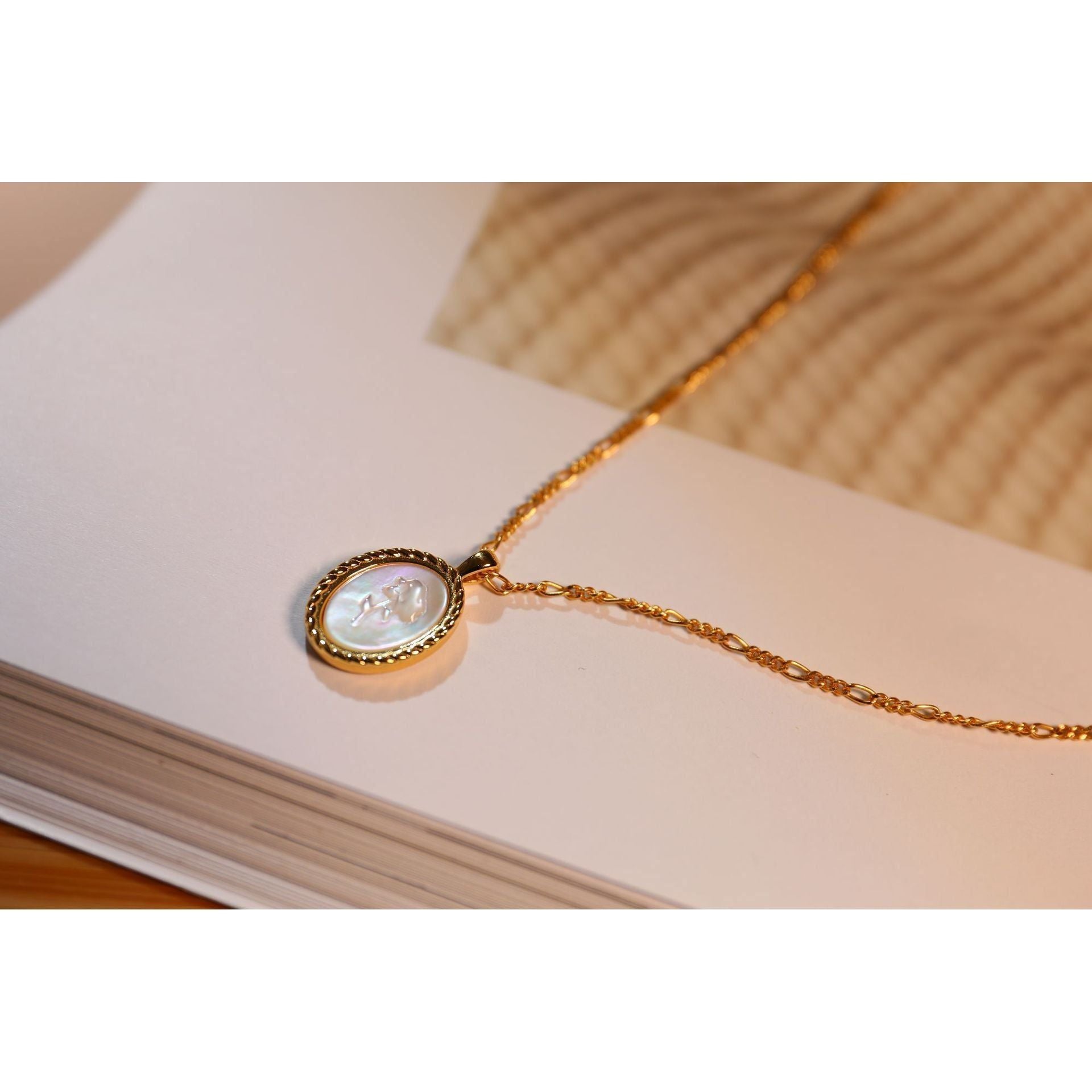 S925 Silver Plated Oval Embossed Rose Necklace - Jointcorp