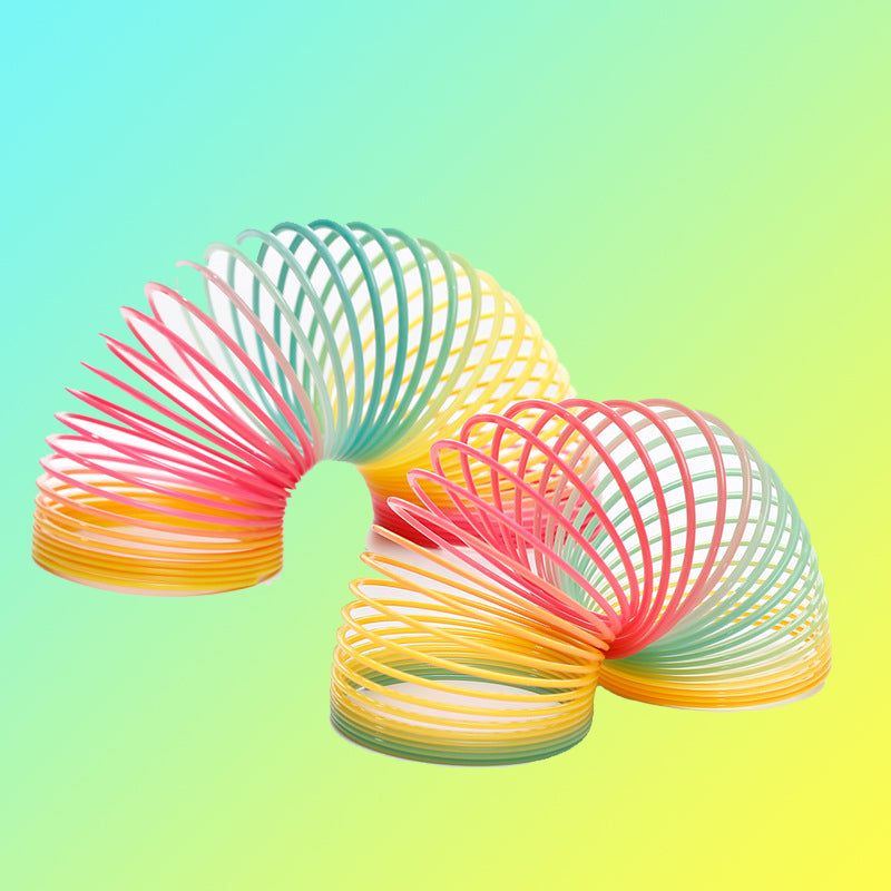 Rainbow Spring Coil Toys Plastic Folding Spring Coil Sports Game Child Funny Fashion Educational Creative Toys Gift For Children