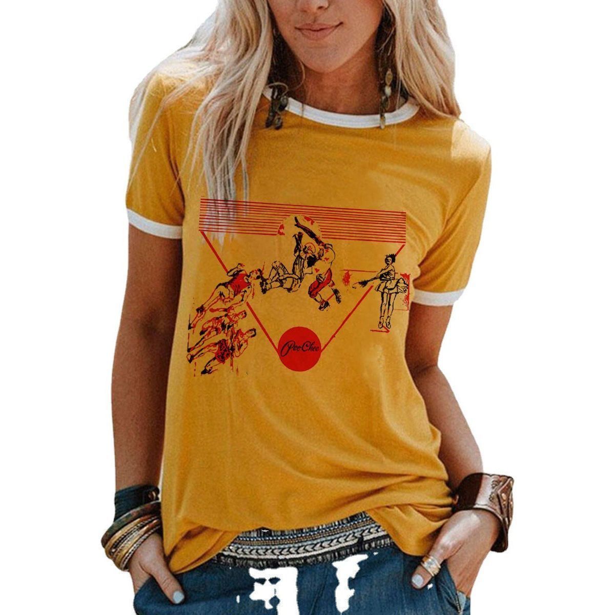 Pee Chee Folder Printed Short-sleeved T-shirt For Women