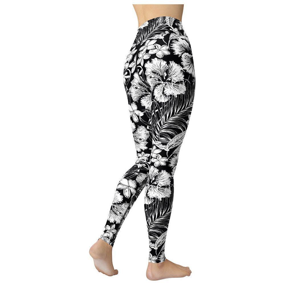 Black And White Color Sports Leggings Yoga Pants - Jointcorp